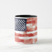 Full-Spread Waterverf Amerikaanse Vlag, 4 juli Mok (Midden)