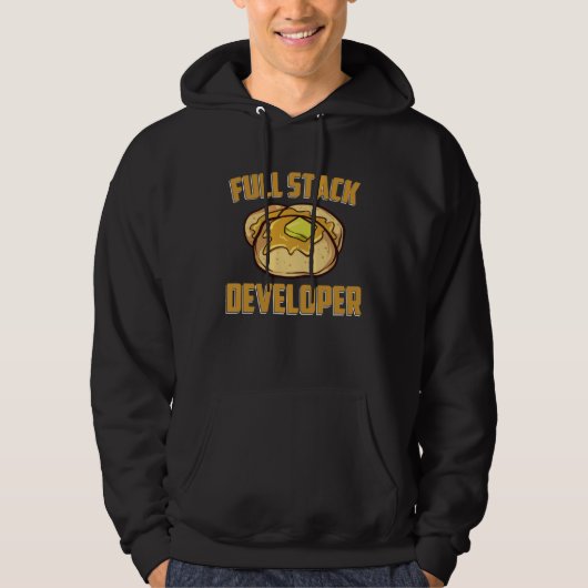 Full Stack Developer Computer Codering Pannenkoek Hoodie (Voorkant)