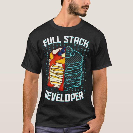 Full Stack Developer Funny Pancake Web Coder Progr T-shirt (Voorkant)