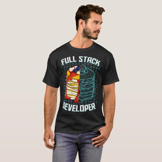 Full Stack Developer Funny Pancake Web Coder Progr T-shirt (Voorkant volledig)