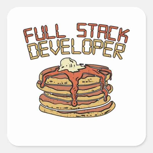 Full Stack Developer Software Programmer Pun Gift Vierkante Sticker (Voorkant)