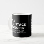 Full-Stack Ontwikkelaar Grappige Codeer Spreuk Koffiemok (Voorkant links)