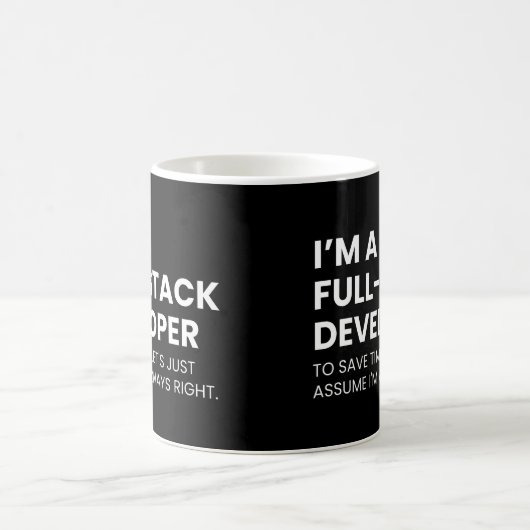 Full-Stack Ontwikkelaar Grappige Codeer Spreuk Koffiemok (Center)