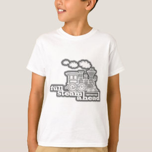 Full steam ahead loco trein grijs kinder T-shirt