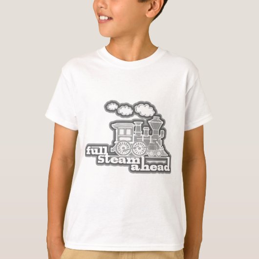 Full steam ahead loco trein grijs kinder T-shirt (Voorkant)