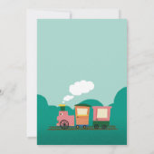 Full Steam Ahead voor 3e verjaardagsfeestje uitnod Kaart (Achterkant)