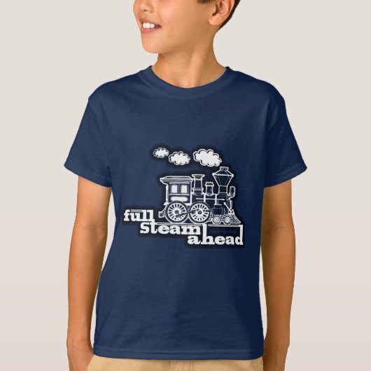 "full stoomahead" loco leidt donkere kinder t-shir t-shirt (Voorkant)