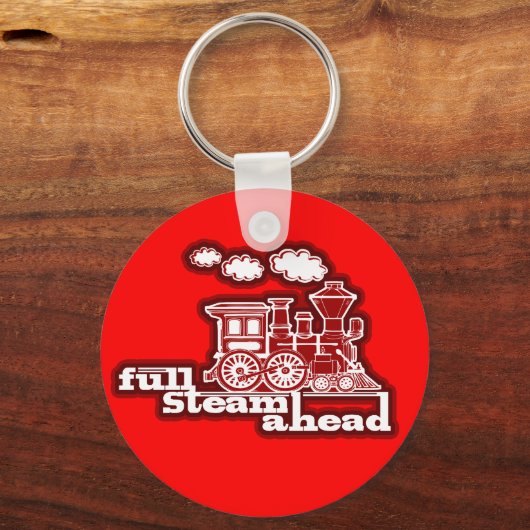 "Full stoomahead" rode sleutelhanger (Voorkant)