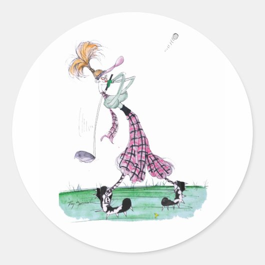 Full Swing Golf, Tony Fernandes Ronde Sticker (Voorkant)