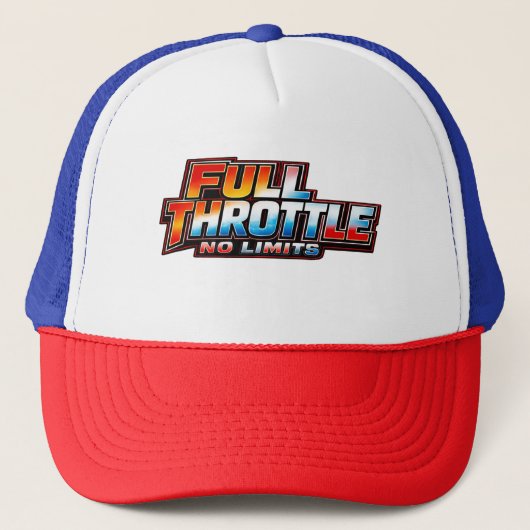 Full Throttle No Limits Hoed – Patriottische Race  Trucker Pet (Voorkant)