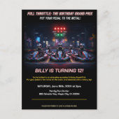 Full Throttle Racing Birthday Party Briefkaart (Voorkant)