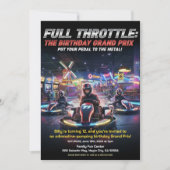 Full Throttle Racing Birthday Party Kaart (Voorkant)