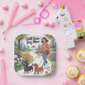 Full Time Dachshund Dog Mom Papieren Bordje (Feest)