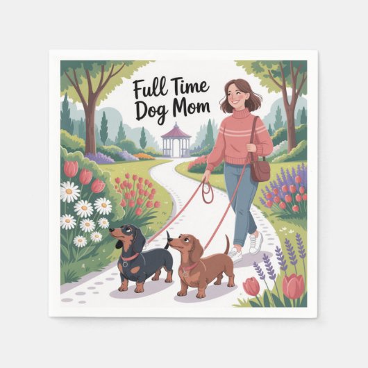Full-time teckel hond moeder servet (Voorkant)