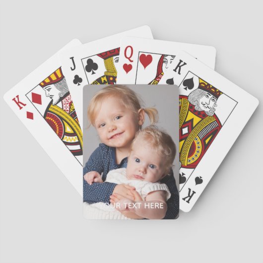 Full Vertical Photo Script Custom Text Poker Cards Pokerkaarten (Achterkant)