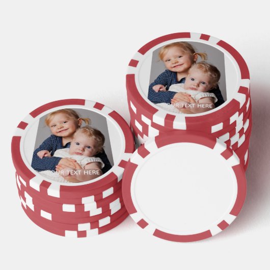Full Vertical Photo Script Custom Text Poker Chips (Opstapeling)
