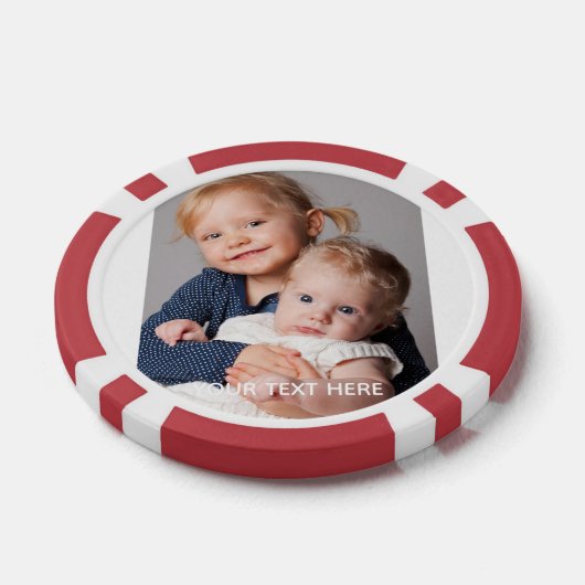 Full Vertical Photo Script Custom Text Poker Chips (Enkel)