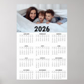 Full-Year Calendar with Customizable Photo  Poster (Voorkant)