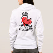 Full-Zip Hoodie: Mijn enige koningin (wit) Hoodie (Achterkant)