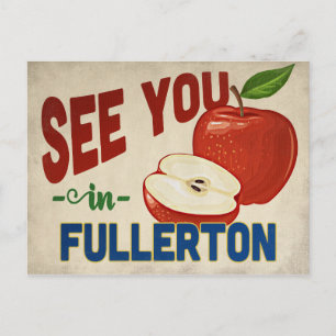 Fullerton California Apple - Vintage Travel Briefkaart