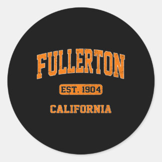 Fullerton California CA staat atletische stijl Ronde Sticker