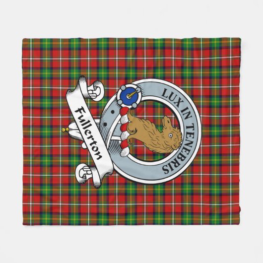 Fullerton Clan Badge Tartan Plaid Fleece Deken (Voorkant (Horizontaal))