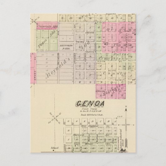 Fullerton en Genua, Nebraska Briefkaart (Voorkant)