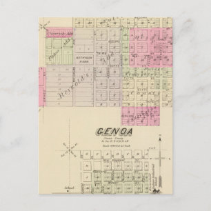 Fullerton en Genua, Nebraska Briefkaart