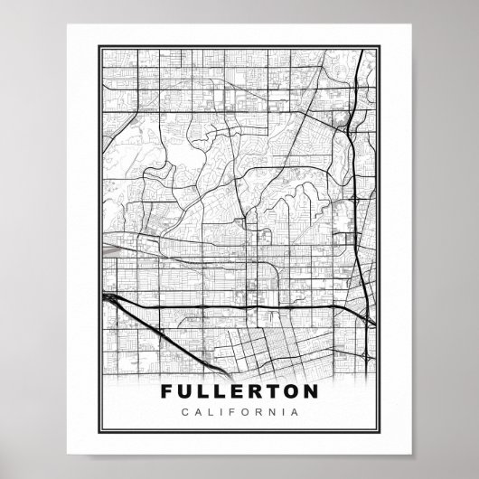 Fullerton Kaart Poster (Voorkant)
