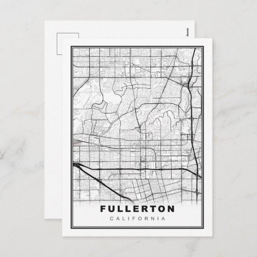 Fullerton Map Feestdagenkaart (Voorkant / Achterkant)