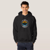 Fullerton Nebraska NE USA City Pride Retro Zonsond Hoodie (Voorkant volledig)