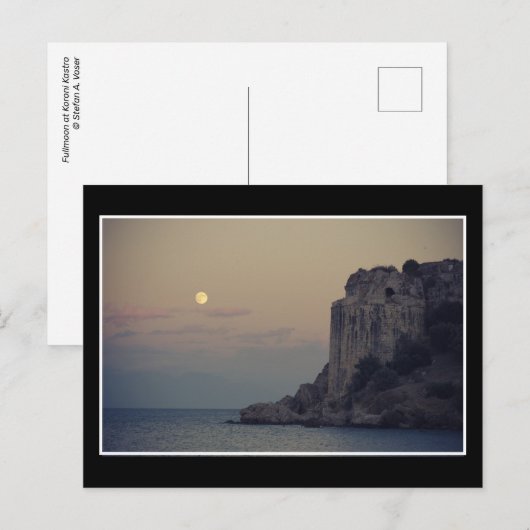 Fullmoon bij Koroni Kastro - Briefkaart (Voorkant / Achterkant)