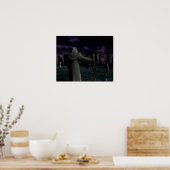 Fullmoon bij Stonehenge Poster (Keuken)