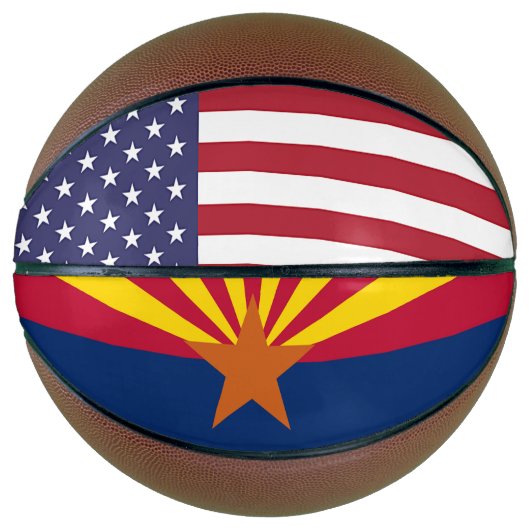 Fullsize Basketball met vlag van Arizona, VS Basketbal (Voorkant)