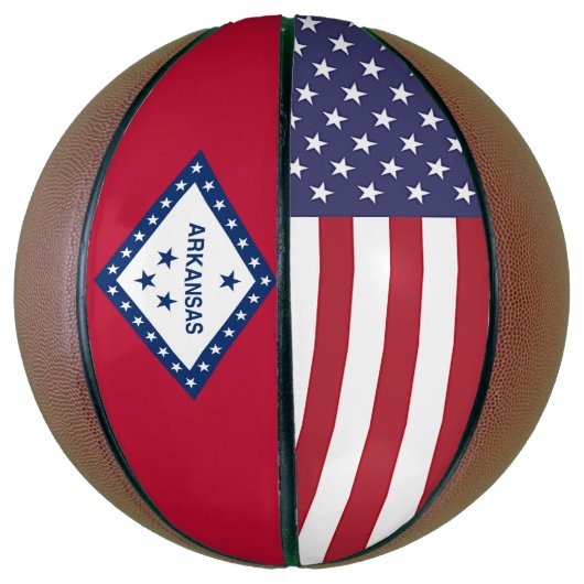 Fullsize Basketball met vlag van Arkansas, VS Mini Basketbal (Verticaal)