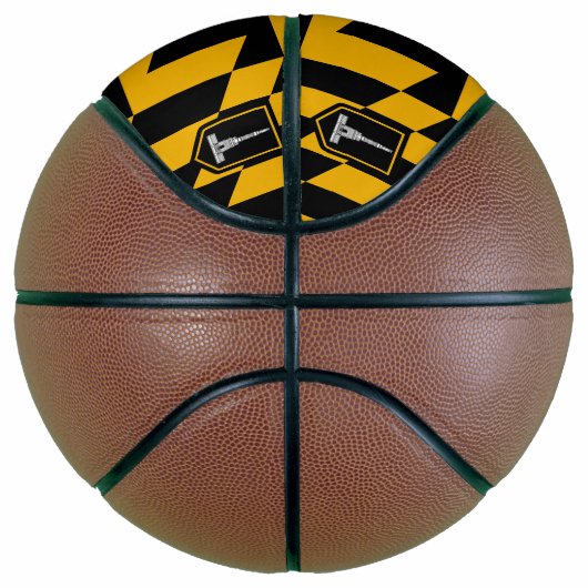 Fullsize Basketball met vlag van Baltimore, VS Basketbal (Rechts)