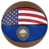 Fullsize Basketball met vlag van New Hampshire USA Mini Basketbal (Voorkant)