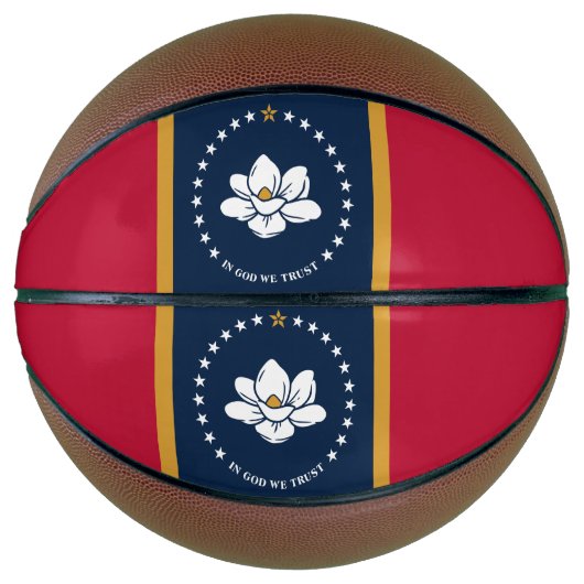 Fullsize Basketball with Flag of Mississippi, USA Basketbal (Voorkant)