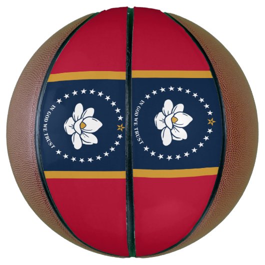 Fullsize Basketball with Flag of Mississippi, USA Basketbal (Verticaal)