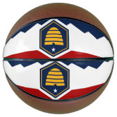 Fullsize Basketball with Flag of Utah, USA Basketbal (Voorkant)