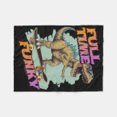 Fulltime Funky Grappige Dinosaur Skateboarden  Fleece Deken (Voorkant (Horizontaal))