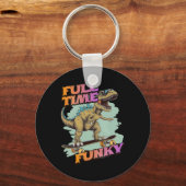 Fulltime Funky Grappige Dinosaur Skateboarden  Sleutelhanger (Voorkant)