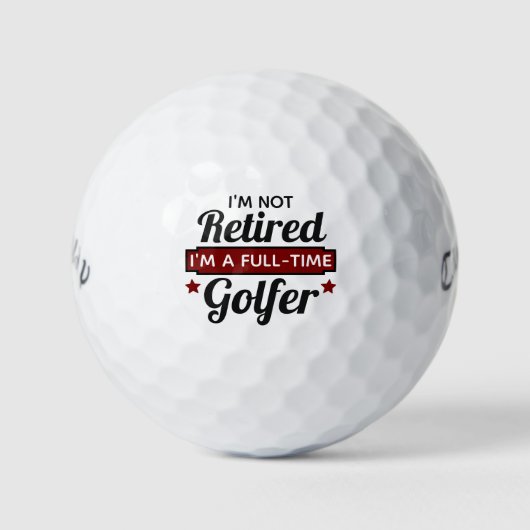 Fulltime golfer - Grappige pensioenofferte Golfballen (Voorkant)