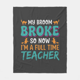 Fulltime leraar Halloween Heks Ontwerp_1 Fleece Deken