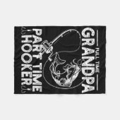 Fulltime Opa Parttime Visser Grap Vader  Fleece Deken (Voorkant (Horizontaal))