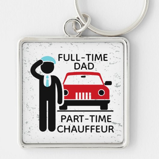 Fulltime Papa, Parttime Chauffeur Busy Vader Sleutelhanger (Voorkant)