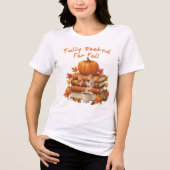 Fully Booked for Fall Books Coffee Reading Pumpkin Tri-Blend Shirt (Voorkant)