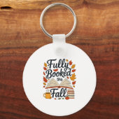 Fully Booked For Fall Books Pumpkin Autumn Thanksg Sleutelhanger (Voorkant)
