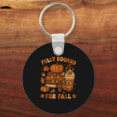 Fully Booked For Fall Pumpkin Books Coffee Thanksg Sleutelhanger (Voorkant)