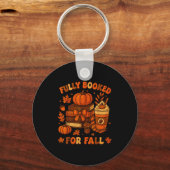 Fully Booked For Fall Pumpkin Books Coffee Thanksg Sleutelhanger (Voorkant)